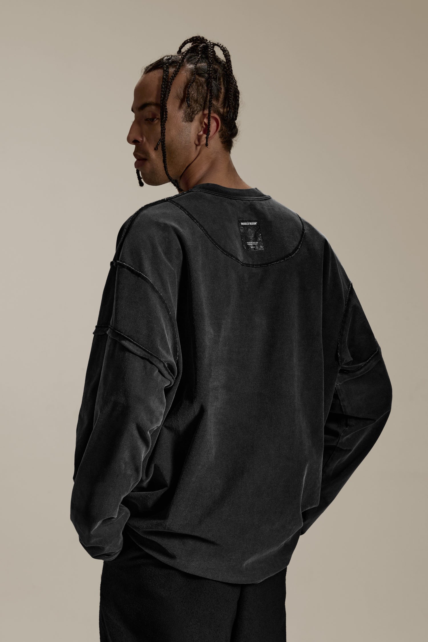 REVERSIBLE WASHED LONG SLEEVE TEE